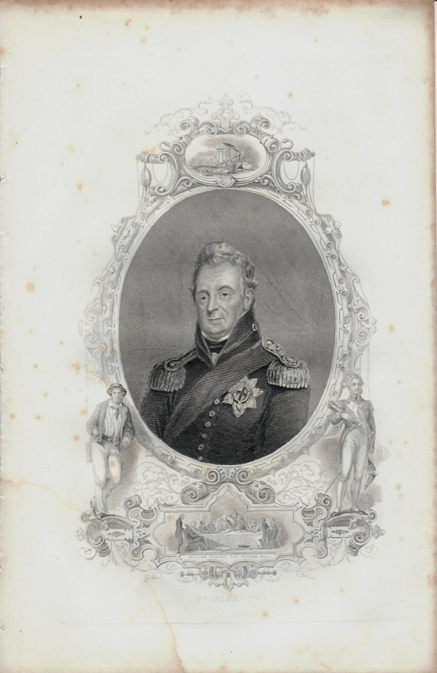 Incisione inglese Re William IV°. Epoca XIX°sec.