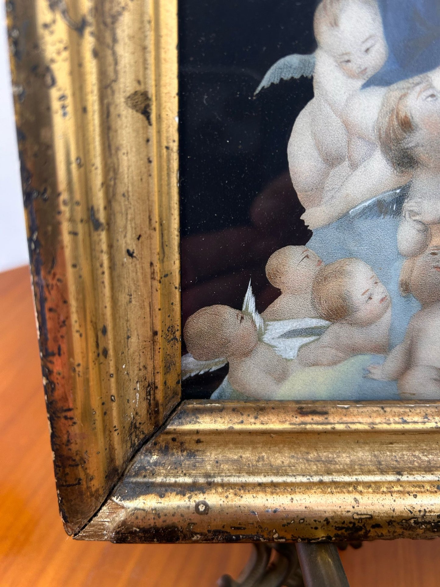 Incisione Immacolata Concezione con Angeli. XIX° sec.