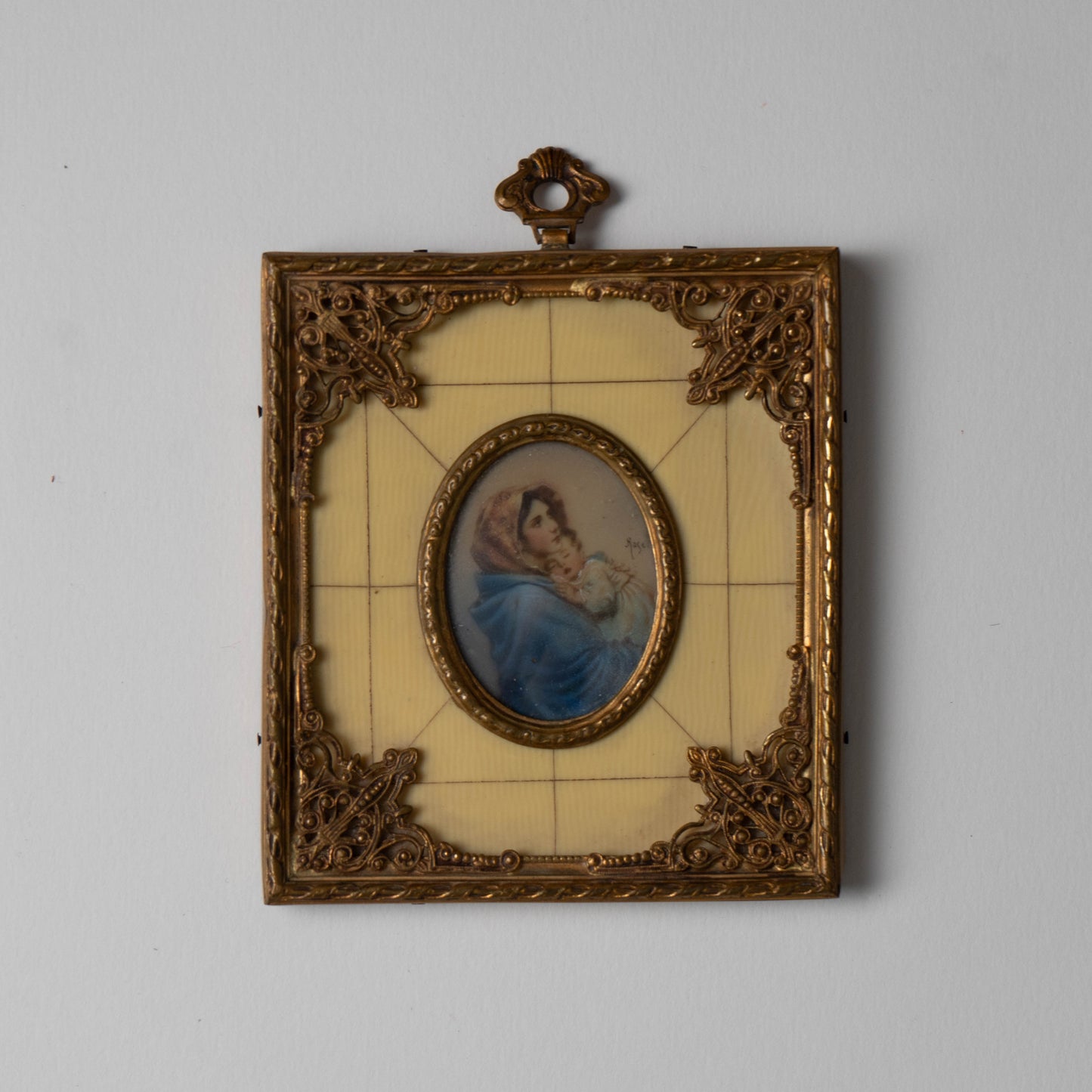 Miniatura volto di donna con bambino del XX° sec.