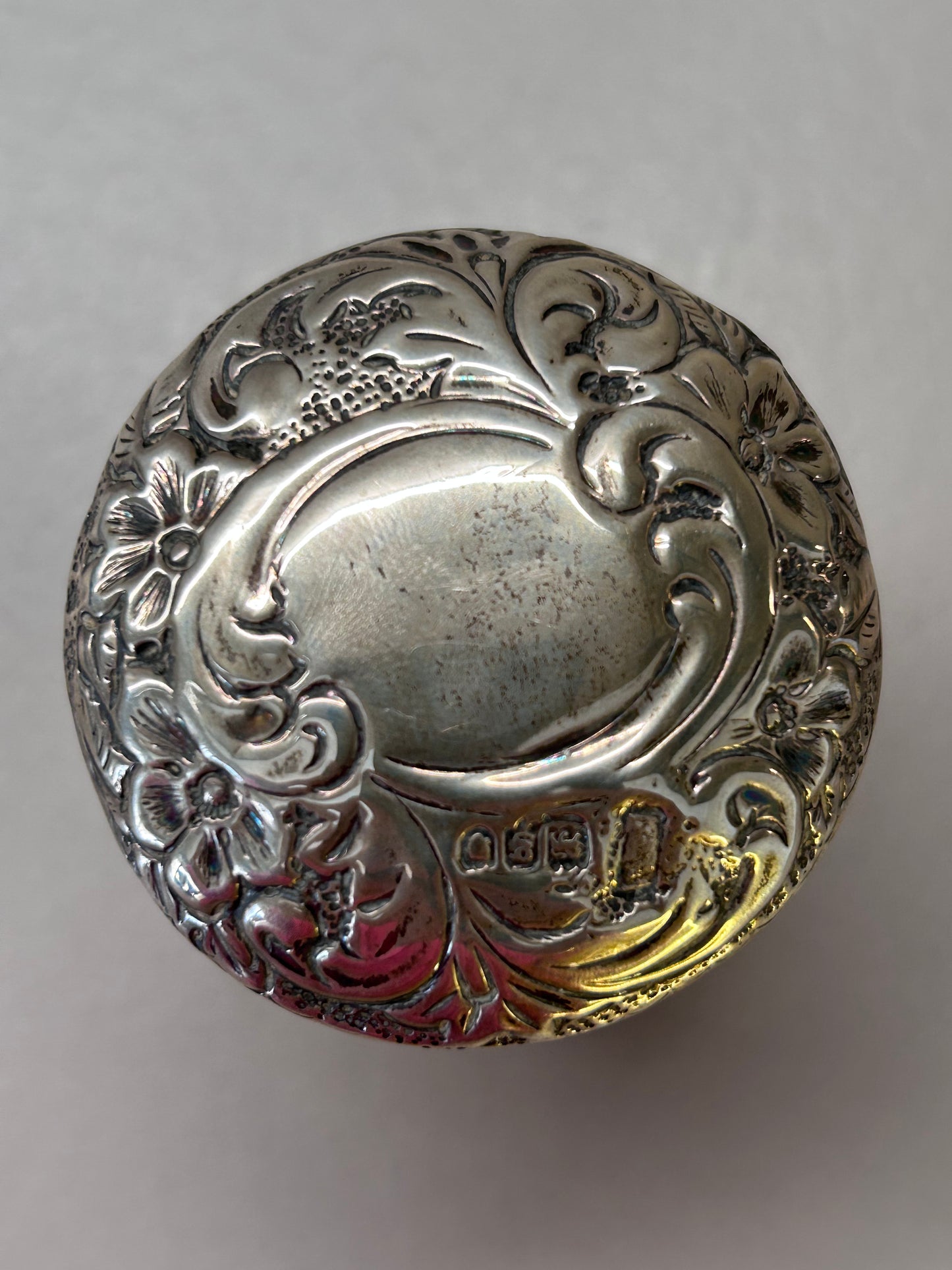 Scatola in vetro e argento sterling. Londra 1902