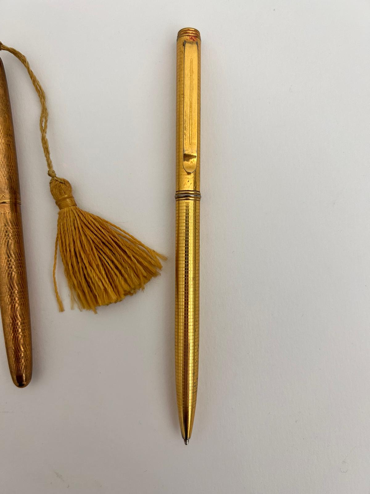 Lotto di 3 Penne a sfera Lalex laminate in oro vintage