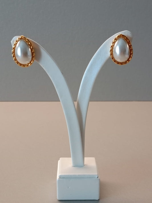 Orecchini perla a goccia Vintage firmati "Napier" bijoux Americani Anni '80