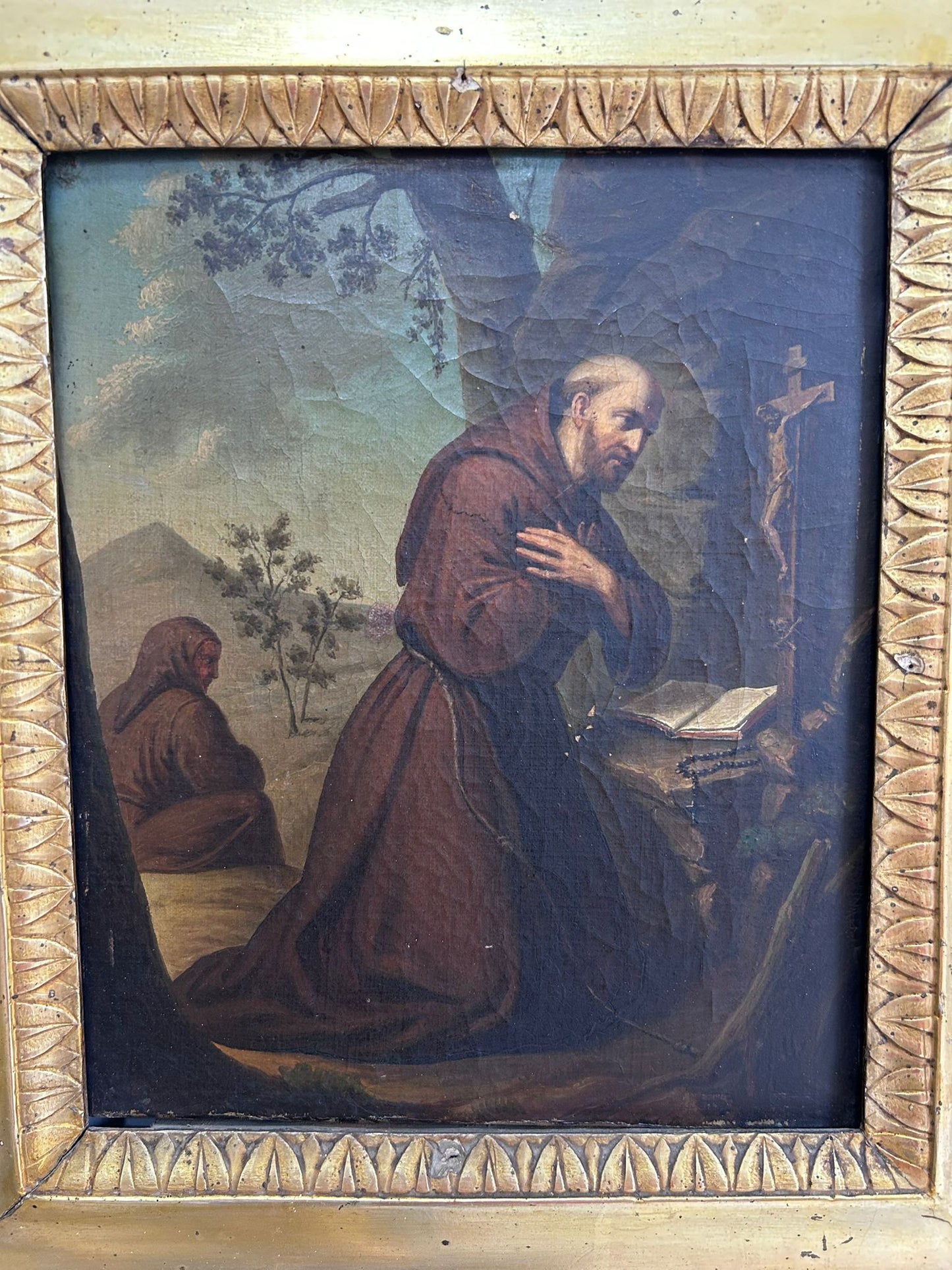San Francesco d'Assisi. Olio su tela del XVIII° sec, Italia