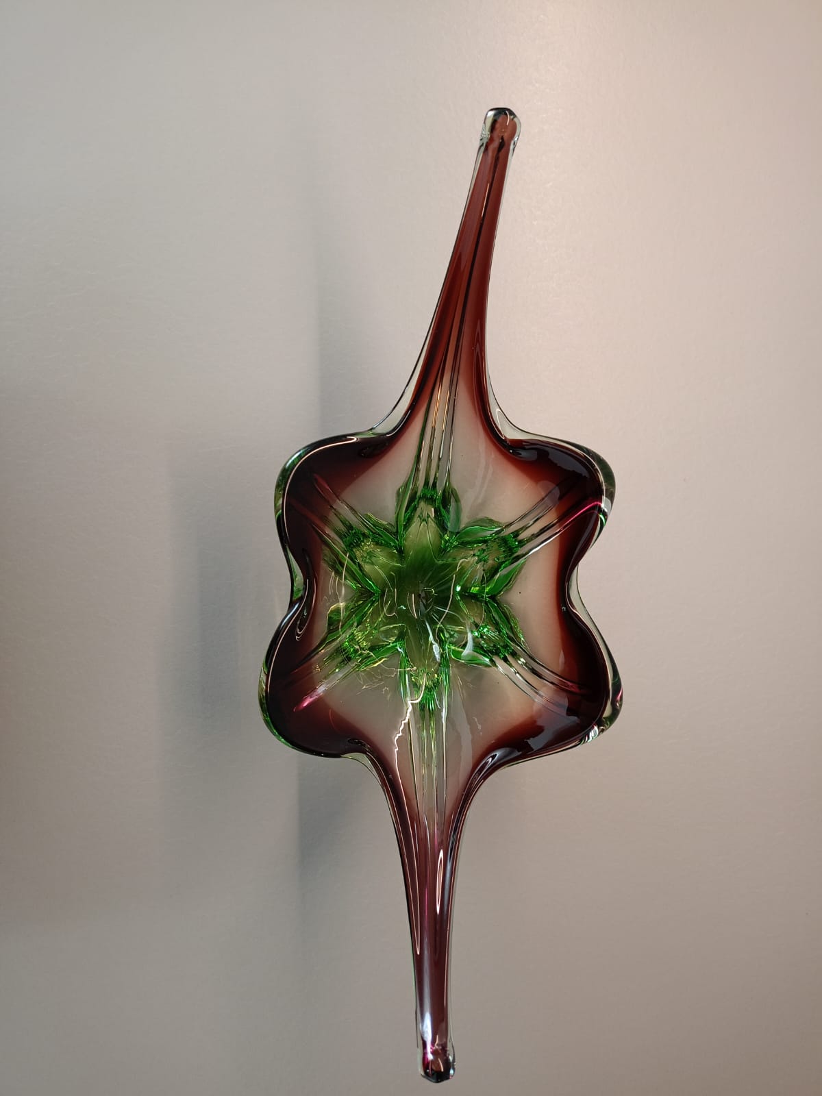 Vaso in vetro di Murano sommerso floreale