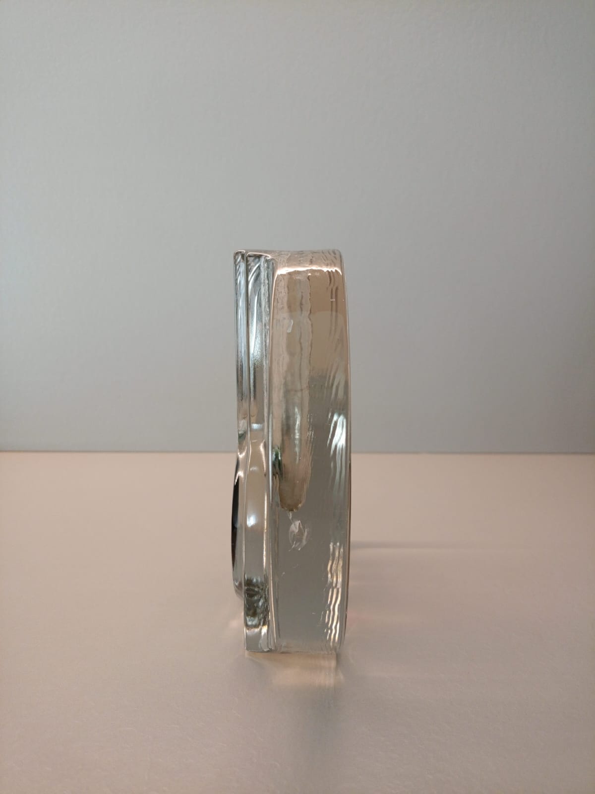 Vaso monofiore in vetro Walther Glass. Germania 1970