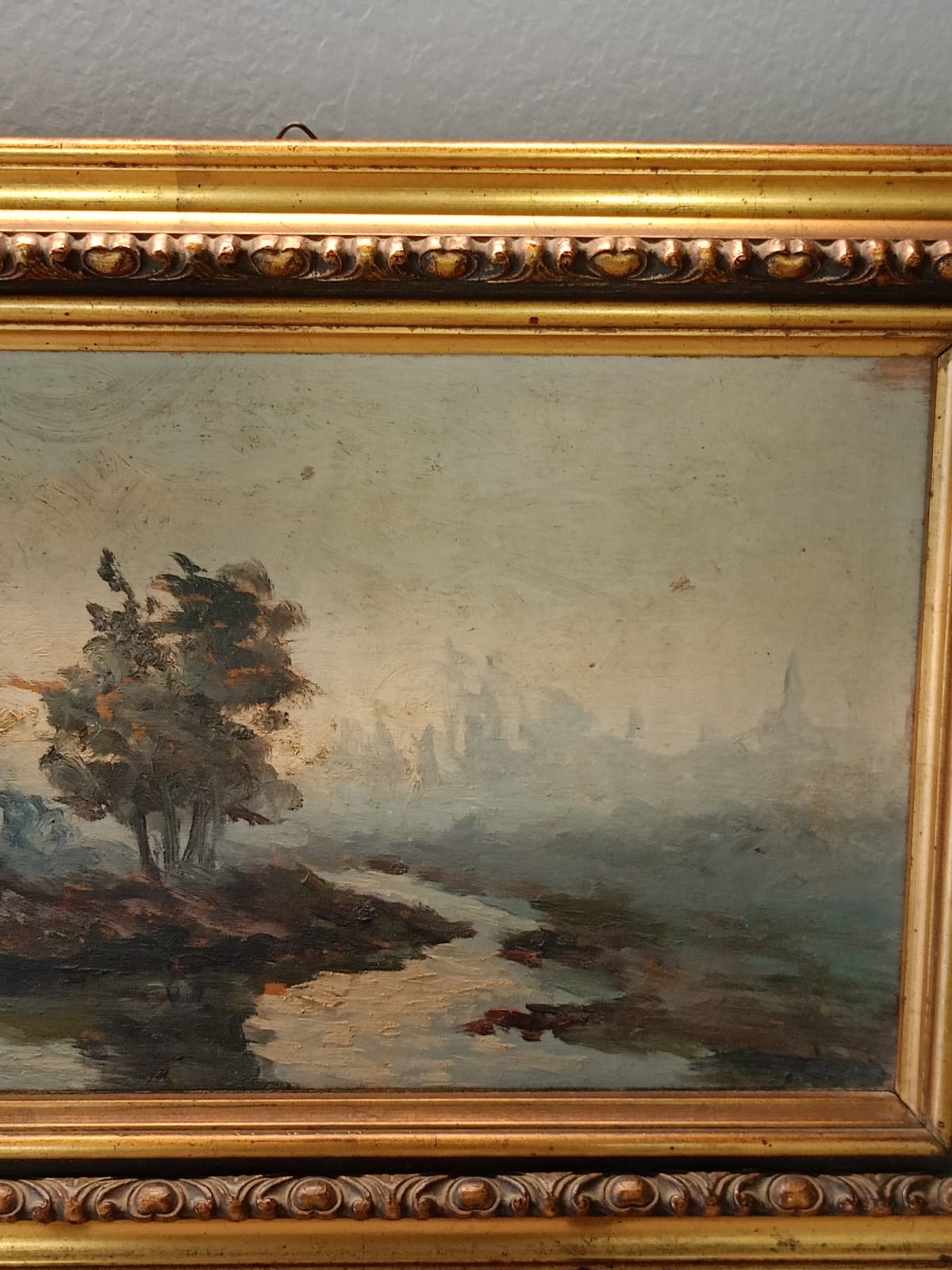 Paesaggio con ruscello. Pittore del XX° sec.