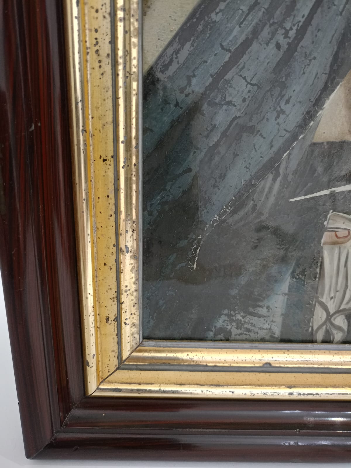 Madonna del dito. Dipinto su vetro XIX° sec.