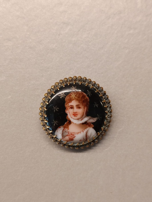 Miniatura raffigurante ragazza con foulard. Inghilterra XIX° sec.