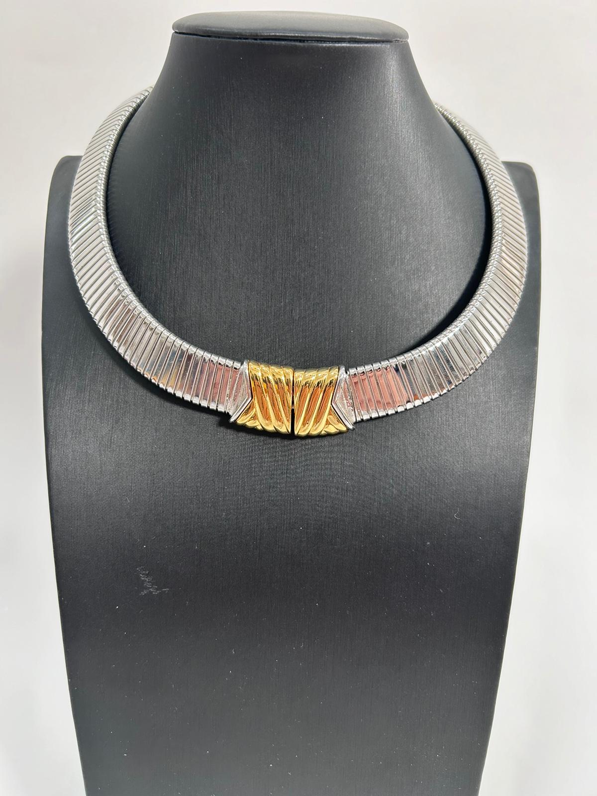 Girocollo maglia piatta firmato Monet. Vintage Bijoux 1980