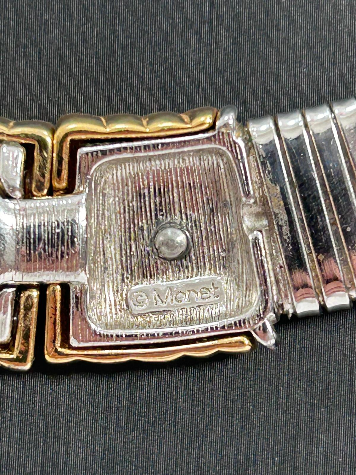 Girocollo maglia piatta firmato Monet. Vintage Bijoux 1980