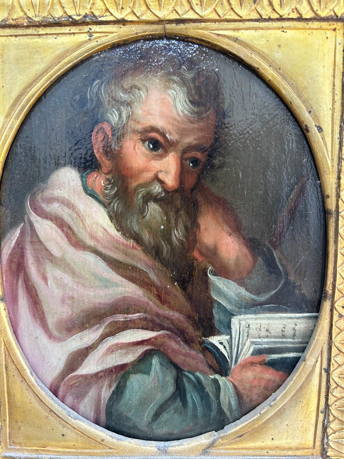 Ritratto di personaggio storico. Olio su tavola del XIX° sec.