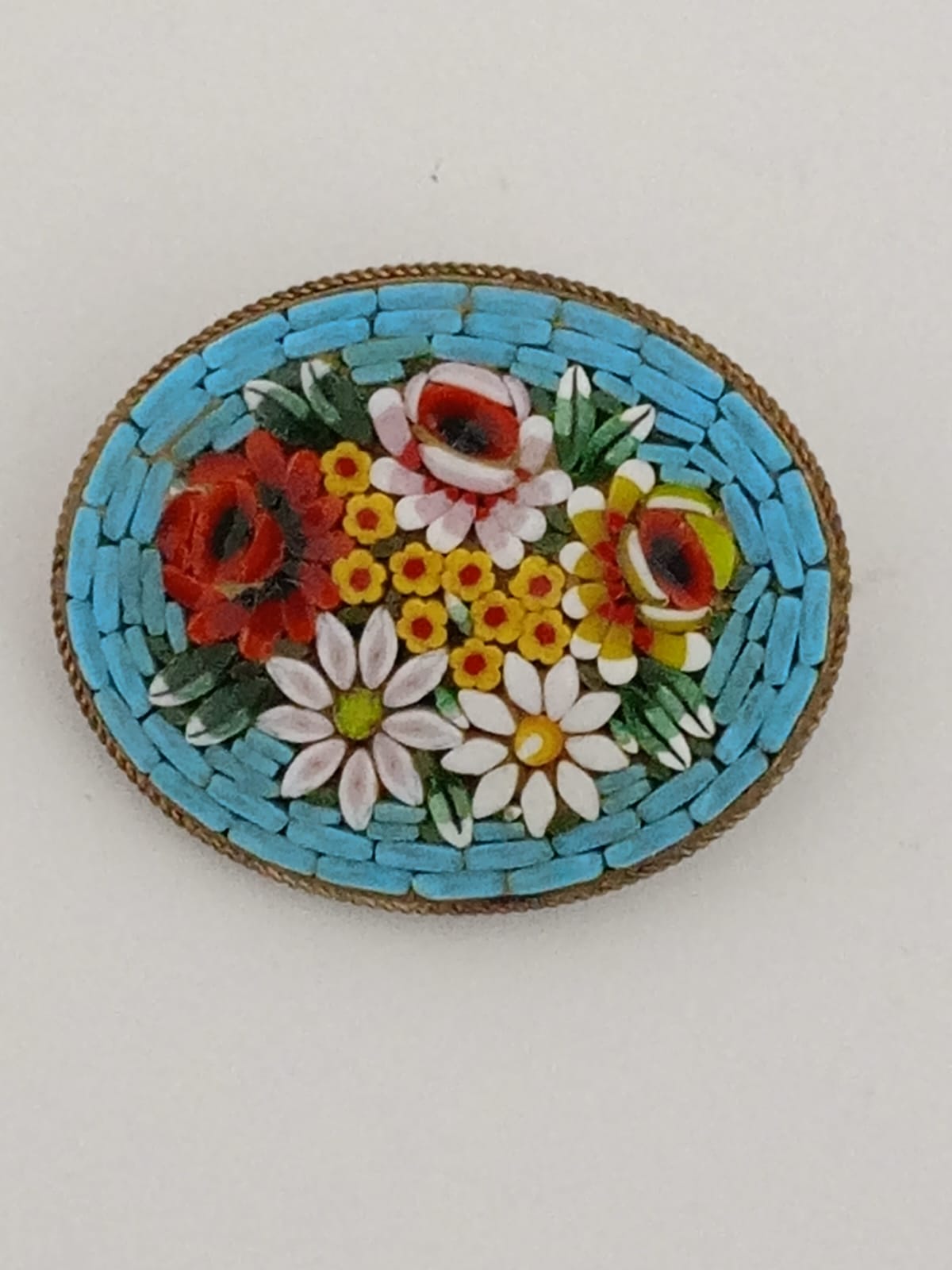 Spilla a Micromosaico Liberty floreale primi '900