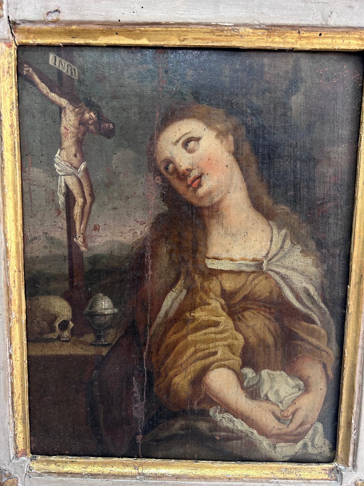 Olio su tela "Maria Maddalena". Italia XVIII° secolo