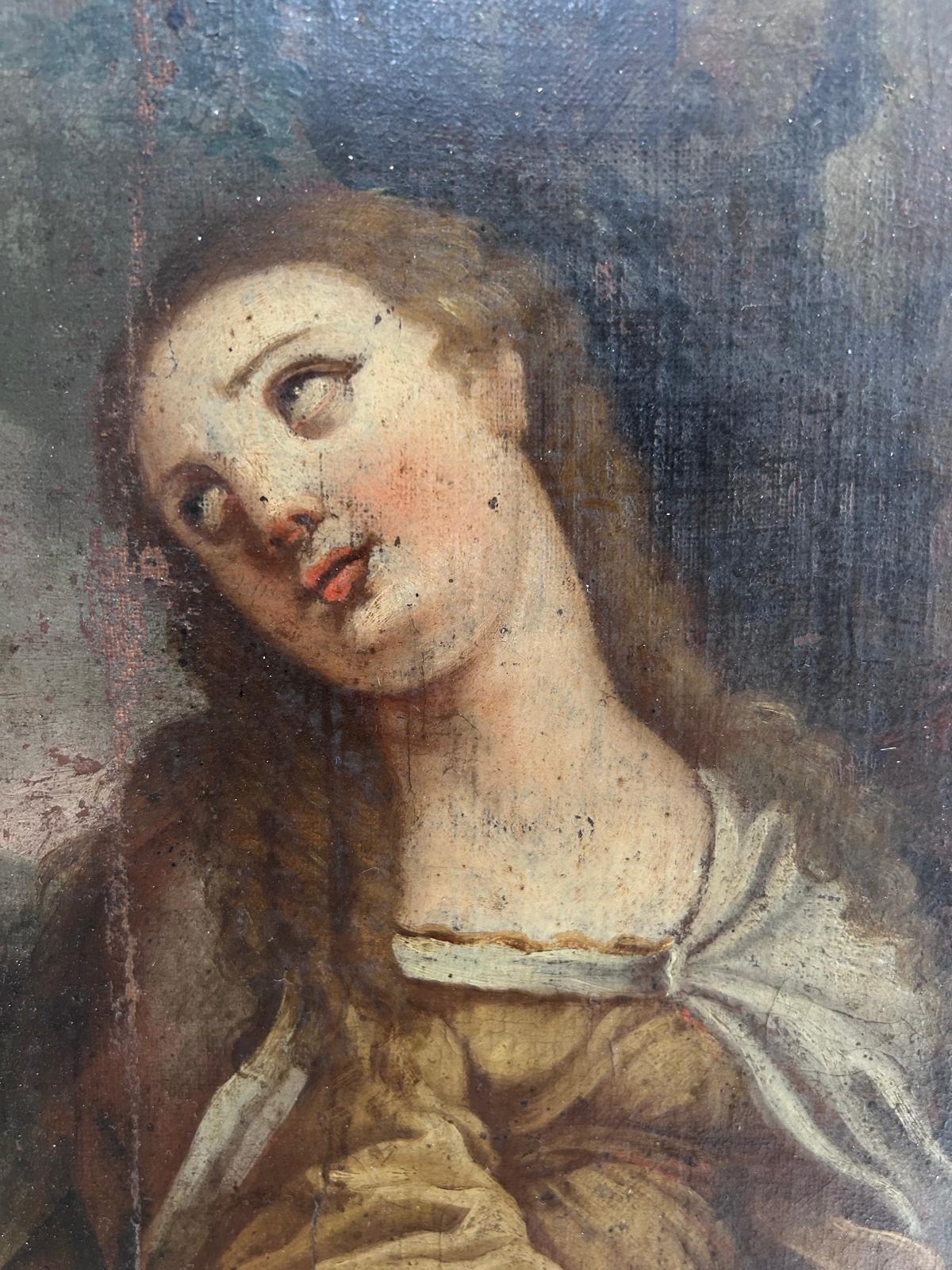 Olio su tela "Maria Maddalena". Italia XVIII° secolo